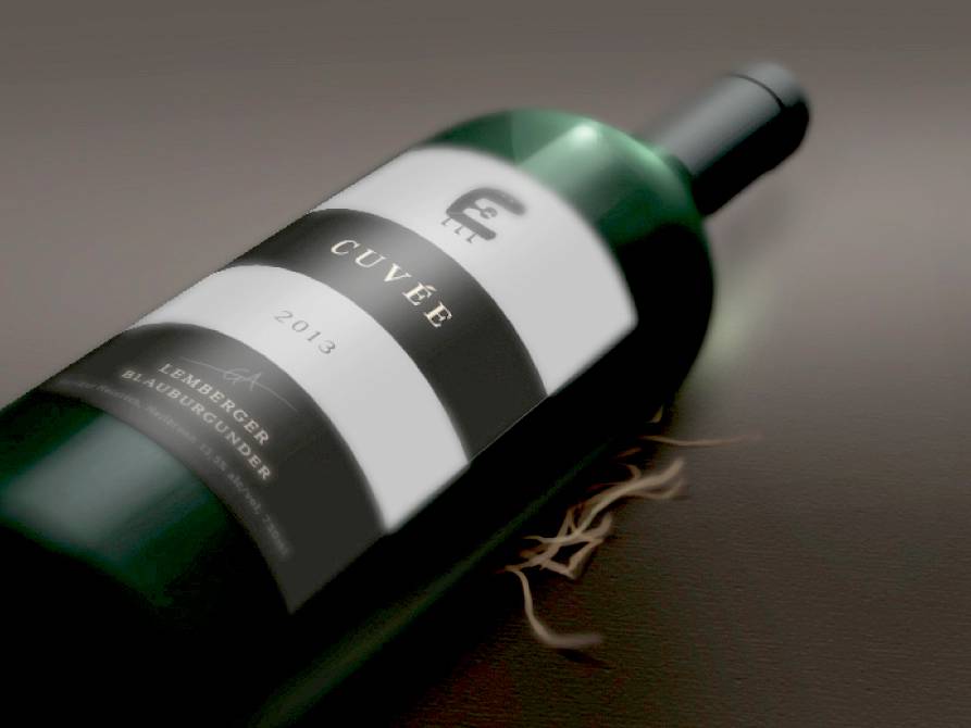 Weingut Etikett Weinflasche