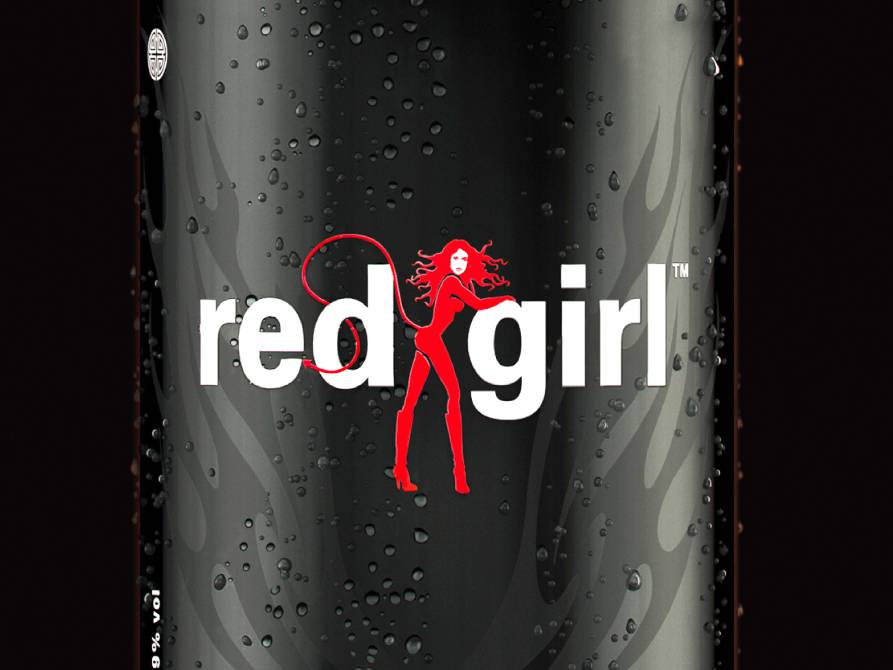 red girl Etikett Drink