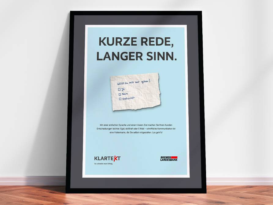 BLB Poster Klartext Bremer Landesbank