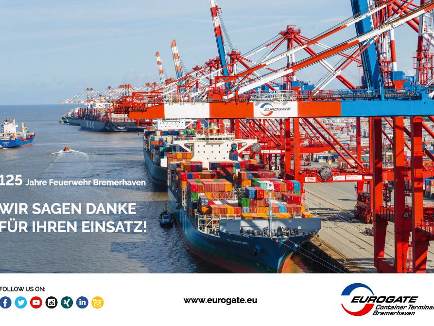 Eurogate Anzeigenmotiv Bild Jubiläum Bremerhaven BHV 125 Jahre Feuerwehr