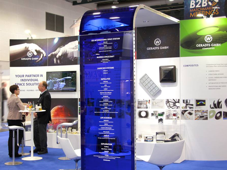 GERADTS Luftfahrt Raumfahrt Messestand Messen Projekte Systemtechnik Zulieferer Komponenten Systeme Subsysteme Entwicklung Konzept Fertigung